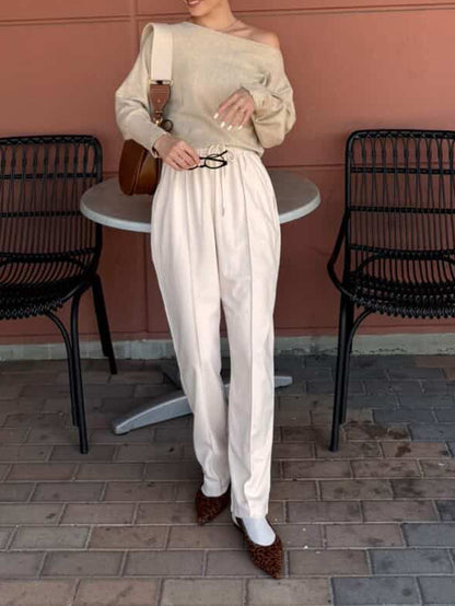 Spring Soft Off-Shoulder Knit