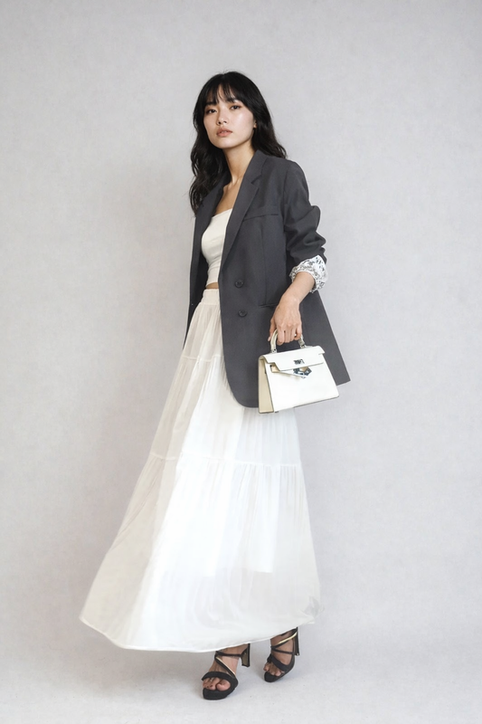 Airy Pleats Long Skirt