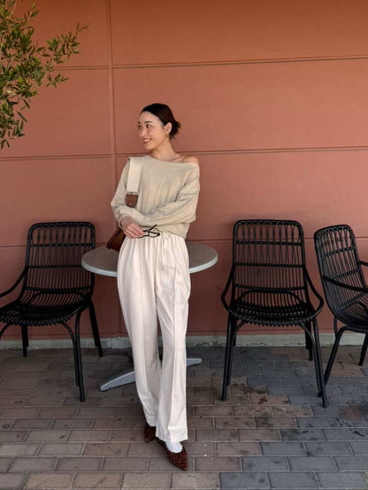 Spring Soft Off-Shoulder Knit