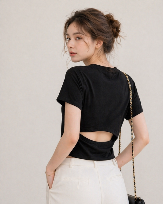 Back Cut-Out Slim Fit Top