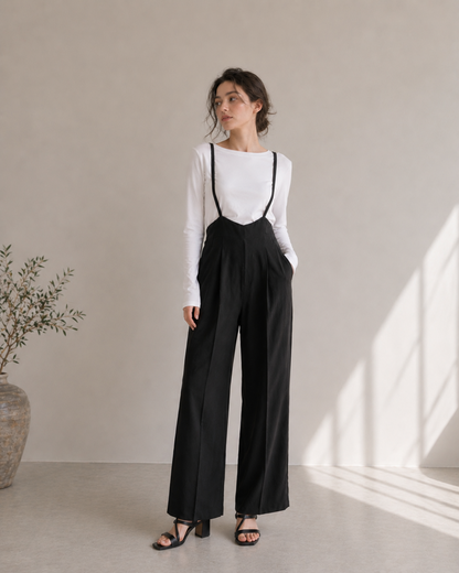 【Classy Form Suspender Pants】