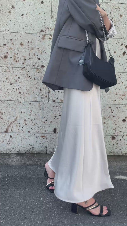 Satin-Like Flare Skirt